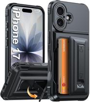 Capa tipo carteira Oterkin para iPhone 17 com porta-cartões 4-5 preta Capa tipo carteira Oterkin para iPhone 17 com porta-cartões 4-5 preta