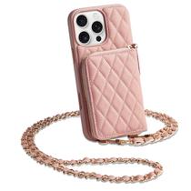 Capa tipo carteira para celular compatível com LAMEEKU para iPhone 16 Pro Max rosa