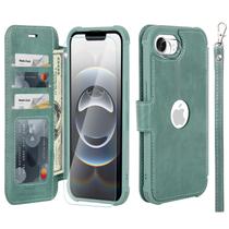 Capa tipo carteira para celular, compatível com VANAVAGY, iPhone 16e, verde Capa tipo carteira para celular, compatível com VANAVAGY, iPhone 16e, verde
