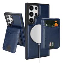 Capa tipo carteira removível Magsafe 2 em 1 para Galaxy S25 Ultra, compatível com SkyEagle, com porta-cartões, feminina e masculina, compartimentos de crédito com bloqueio de RFID em couro PU magnético, para Galaxy S25 Ultra 6,9", azul