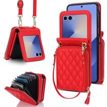 Capa tipo carteira Sivnhu para Samsung Galaxy Z Flip 7 com suporte para cartão Capa tipo carteira Sivnhu para Samsung Galaxy Z Flip 7 com suporte para cartão