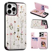 Capa tipo carteira UEEBAI para iPhone 13 Pro com bloqueio RFID em couro PU