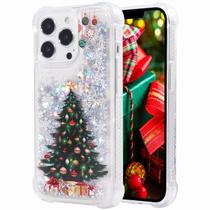 Capa TPU de Natal FLOCUTE para iPhone 14 Pro Max Glitter