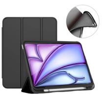 Capa TPU maleável para iPad Air 6 M2 11” A2902 + caneta Cor da capa:Preto