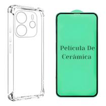 Capa Tpu Transparente + Película Cerâmica Redmi Note 14 4g