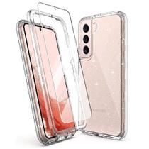 Capa transparente à prova de choque KIOMY com 2 vidros para Galaxy S22 Capa transparente à prova de choque KIOMY com 2 vidros para Galaxy S22