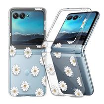 Capa Transparente Anti-Choque com Padrão Floral para Motorola Razr 40/50 Ultra