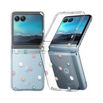 Capa Transparente Anti-Choque com Padrão Floral para Motorola Razr 40/50 Ultra