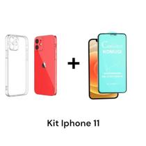 Capa Transparente Capinha Anti Impacto + Película 9D De Cerâmica Para Iphone 11 Capa Transparente Capinha Anti Impacto + Película 9D De Cerâmica Para Iphone 11