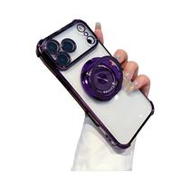 Capa Transparente Com Suporte Giratório E Carregamento Sem Fio Para iPhone 17 16E 15 14 plus 12 13