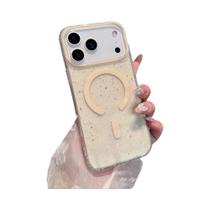 Capa Transparente De TPU Com Glitter E Carregamento Sem Fio MagSafe Para iPhone pro Max 17 16 15 14