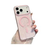 Capa Transparente De TPU Com Glitter E Carregamento Sem Fio MagSafe Para iPhone pro Max 17 16 15 14 - Xeber