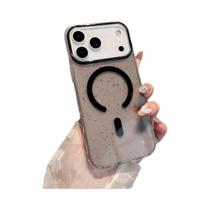 Capa Transparente De TPU Com Glitter E Carregamento Sem Fio MagSafe Para iPhone pro Max 17 16 15 14