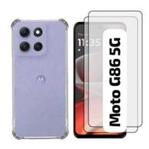 Capa transparente e película de vidro 3D para Motorola Moto G86 5G Capa transparente e película de vidro 3D para Motorola Moto G86 5G