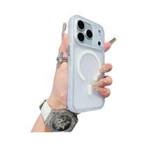 Capa Transparente Fosca Para iPhone 17 16 15 14 13 pro Max Com Padrão Corrugado E Suporte Para