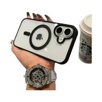 Capa Transparente Para Carregamento Sem Fio Magsafe Para iPhone 16 15 14 13 12 11 pro Max Mini, Capa