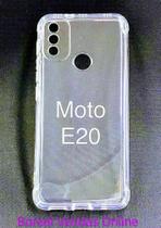 Capa transparente para Motorola Moto E20 + Película de vidro 3D Capa transparente para Motorola Moto E20 + Película de vidro 3D