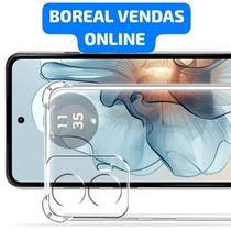 Capa transparente para Motorola Moto G35 5G+ película de vidro 3D + Kit limpeza