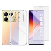 Capa Transparente + Pel. Vidro 3D Para Infinix Note 40 Pro