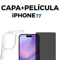 Capa Transparente + Pel. Vidro 3D Privativa Para Iphone 17 Capa Transparente + Pel. Vidro 3D Privativa Para Iphone 17