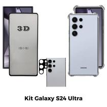 Capa Transparente + Película 3D de Vidro + Película de Câmera para Samsung Galaxy S24 Ultra Capa Transparente + Película 3D de Vidro + Película de Câmera para Samsung Galaxy S24 Ultra