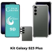Capa Transparente + Película de Cerâmica + Película de Câmera para Samsung Galaxy S23 Plus