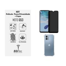 Capa Transparente + Película Privacidade Fosca Para Moto G53