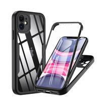 Capa Transparente Robusta 360° para iPhone 15/14/13/12/11/Pro Max/Xs Max/Xr