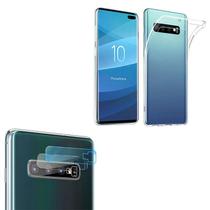 Capa Transparente Slim Fina + Película Câmera Lente Samsung Galaxy S10 - Encapar