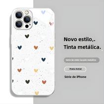 Capa Traseira De Vidro Líquido Amor Capa De Telefone De Metal De Luxo Para Iphone 14 13 12 11 15 Pro