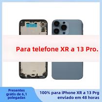 Capa Traseira DIY para iPhone 13 Pro e XR - Carcaça Completa com Bandeja de SIM e Botões Laterais