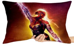 Capa Travesseiro fronha com ziper 50x70 Capitã Marvel voando