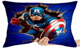 Capa Travesseiro fronha com ziper 50x70 Capitão América parede tijolos Capa Travesseiro fronha com ziper 50x70 Capitão América parede tijolos