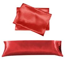Capa Travesseiro Xuxão 1,30x0,40 + 2 Fronhas Cetim Vermelho