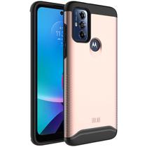 Capa TUDIA Moto G Play 2023 de camada dupla à prova de choque em ouro rosa