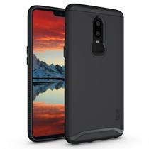 Capa TUDIA OnePlus 6 de camada dupla, preta fosca, fina