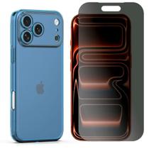 Capa Ultra Slim Para iPhone 17 Pro Max + Pelicula Privacy Cor:Azul Capa Ultra Slim Para iPhone 17 Pro Max + Pelicula Privacy Cor:Azul