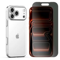 Capa Ultra Slim Para iPhone 17 Pro + Pelicula Privacy Cor:Transparente
