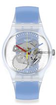 Capa unissex de 41 mm para relógio Swatch CLEARLY BLUE STRIPED