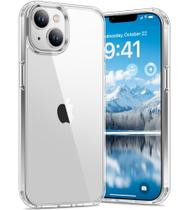 Capa Vakoo para iPhone 13 Mini Transparente Anti-Amarelamento, Traseira Rígida, Proteção Militar contra Quedas, Compatível com Carregamento Sem Fio