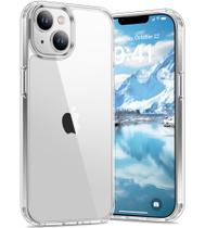Capa Vakoo para iPhone 14 Plus Transparente Antiamarelamento, Traseira Rígida, Proteção Militar contra Quedas, Compatível com Carregamento Sem Fio - Transparente