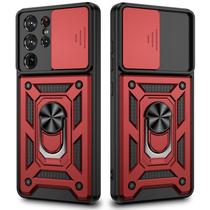 Capa VEGO Galaxy S21 Ultra, capa de câmera deslizante vermelha de 6,8"
