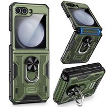Capa VEGO para Samsung Galaxy Z Flip 5 verde, dobradiça e proteção de tela