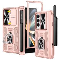Capa VEGO para Samsung Galaxy Z Fold 4 com porta-canetas S rosa rosa