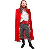 Capa Vermelha de Luxo Aveludada pra Fantasia Rei Príncipe Medieval Realeza Carnaval Festas e Halloween 130 cm Capa Vermelha de Luxo Aveludada pra Fantasia Rei Príncipe Medieval Realeza Carnaval Festas e Halloween 130 cm
