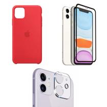 Capa Vermelha, Película 3D e Película para Câmera iPhone 11