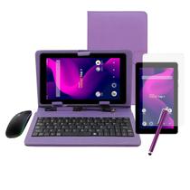 Capa Vision 7 c/ Teclado Rosa + Película de Proteção de Cristal + Mouse Bluetooth