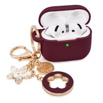 Capa VISOOM para Apple AirPods 4 de silicone anti-queda com chaveiro