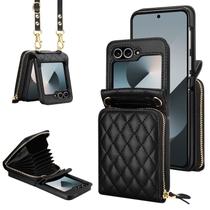 Capa Vofolen para Samsung Galaxy Z Flip 6 com Suporte para Cartão Capa Vofolen para Samsung Galaxy Z Flip 6 com Suporte para Cartão