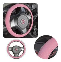 Capa Volante Carro 38cm Universal Oncinha Rosa Estrelado material sintético Feminina - Proteção e Estilo